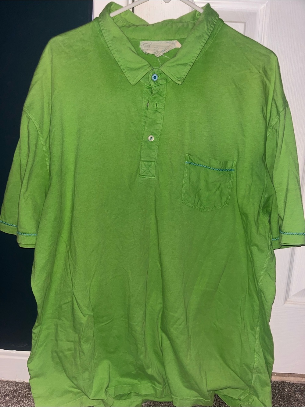 Men's Bright Lime Green Short-Sleeve Polo Shirt